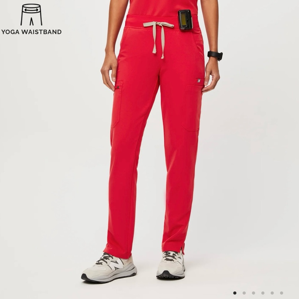 Neon red Figs scrub set